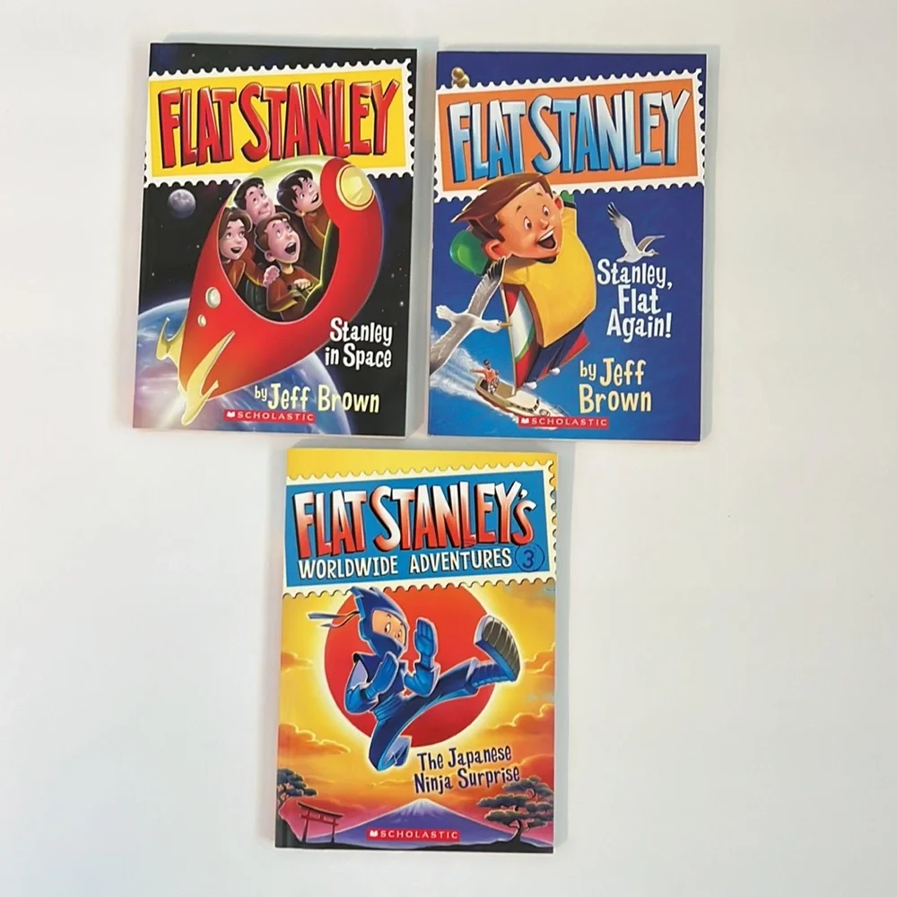 Kids Flat Stanley Book Bundle: Stanley, Flat Again!, In Space!, Ninja Surprise